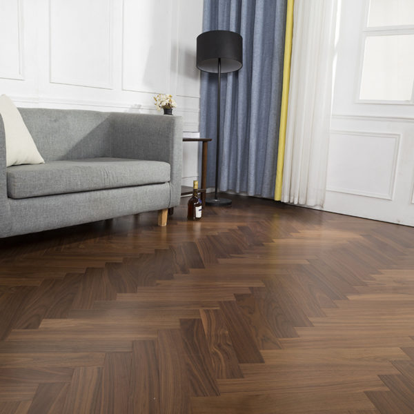 Herringbone Engineered Walnut UV Oiled Wood Flooring 14mm X 125mm